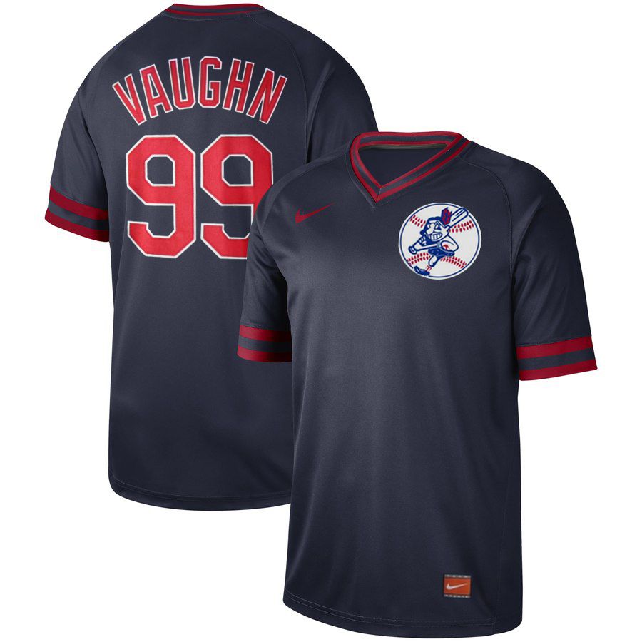 Men Cleveland Indians #99 Vaughn Dark blue Nike Cooperstown Collection Legend V-Neck MLB Jersey